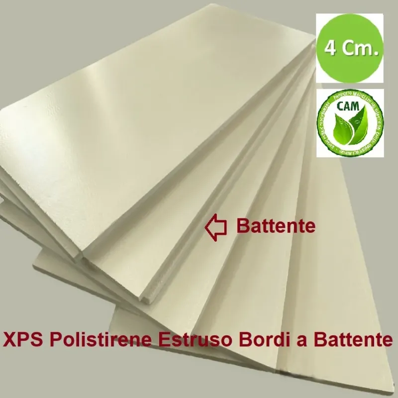 Polistirene Estruso XPS 125 x 60 spessore 4 cm. incastro battente Pannello Isolante Rigido Resistente alla Compressione