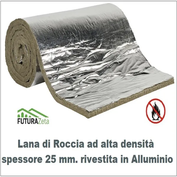 Feltro di Lana di Roccia Rivestito in Alluminio, Isolamento Alte Temperature
