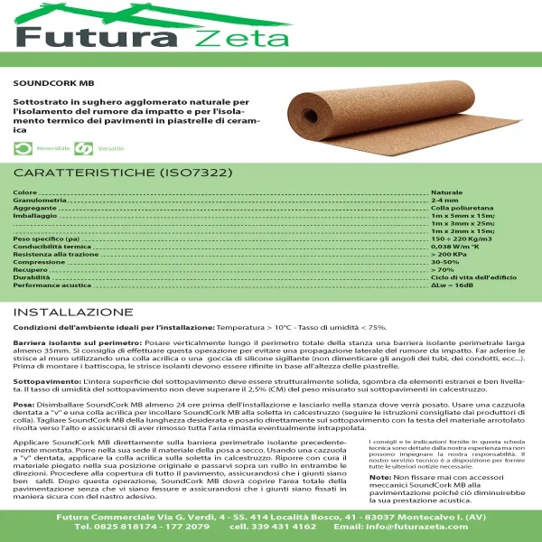 Rotolo di Sughero Supercompresso Sp. 3 mm. Tappetino Acustico Rivestimento Murale