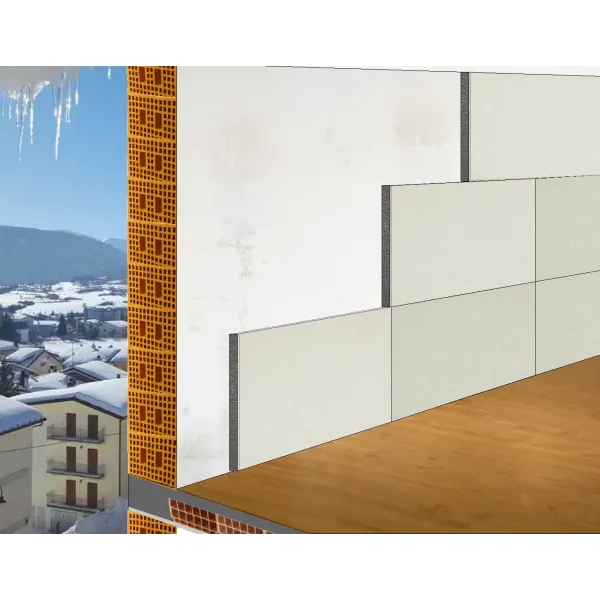 Pannello Isolante Acustico in Lana di Roccia 4 cm. + Cartongesso 10 mm. 120 x 100