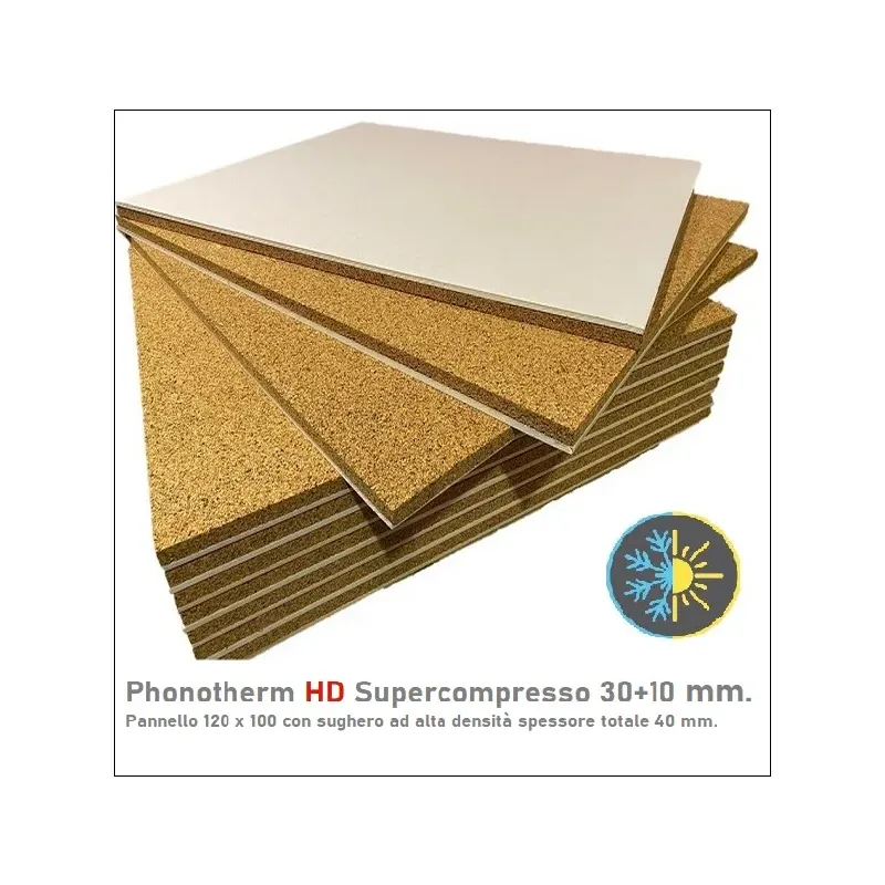 Cappotto Interno  Sughero 30 mm. + Cartongesso 10 mm.