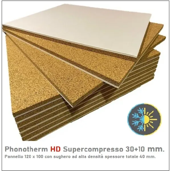 Cappotto Interno  Sughero 30 mm. + Cartongesso 10 mm.