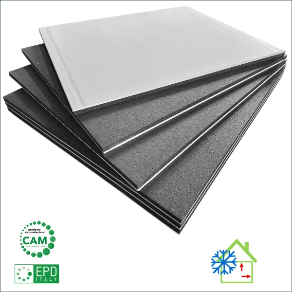 Rivestimento isolante interno Polistirene Grafite 30 mm. + cartongesso 10 mm.