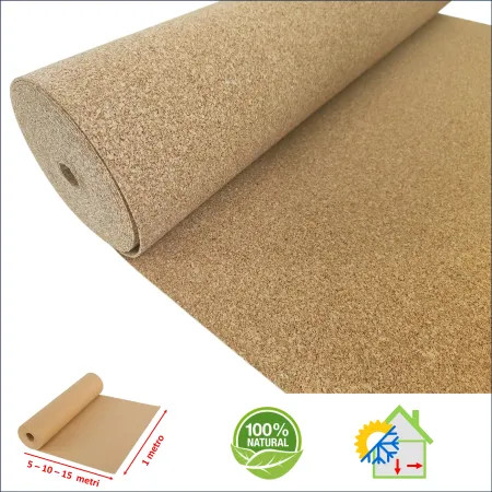 Rotolo in Sughero Supercompresso Spessore 5 mm.- Rivestimento Pareti-Tappetino Parquet