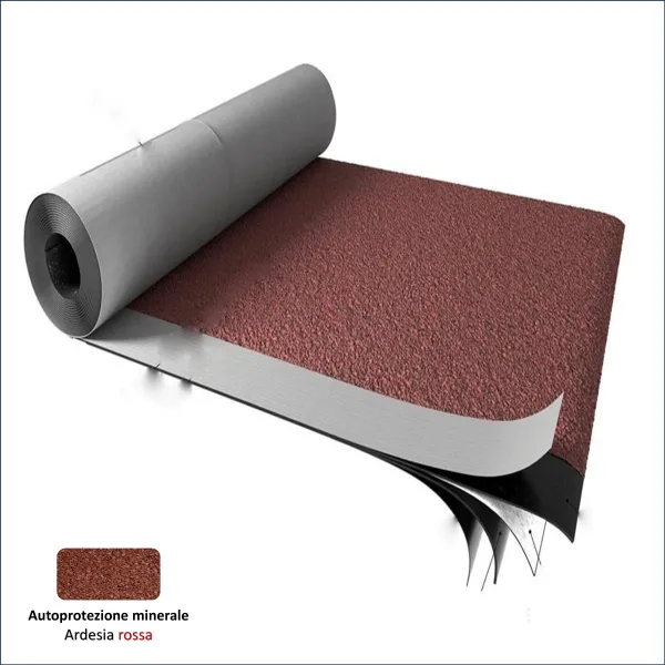 Guaina bituminosa adesiva autoadesiva poliestere ardesiata  carta catramata copertura casette solaio sottotegola impermeabille