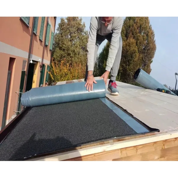 Guaina adesiva ardesiata verde  poliestere professionale carta catramata