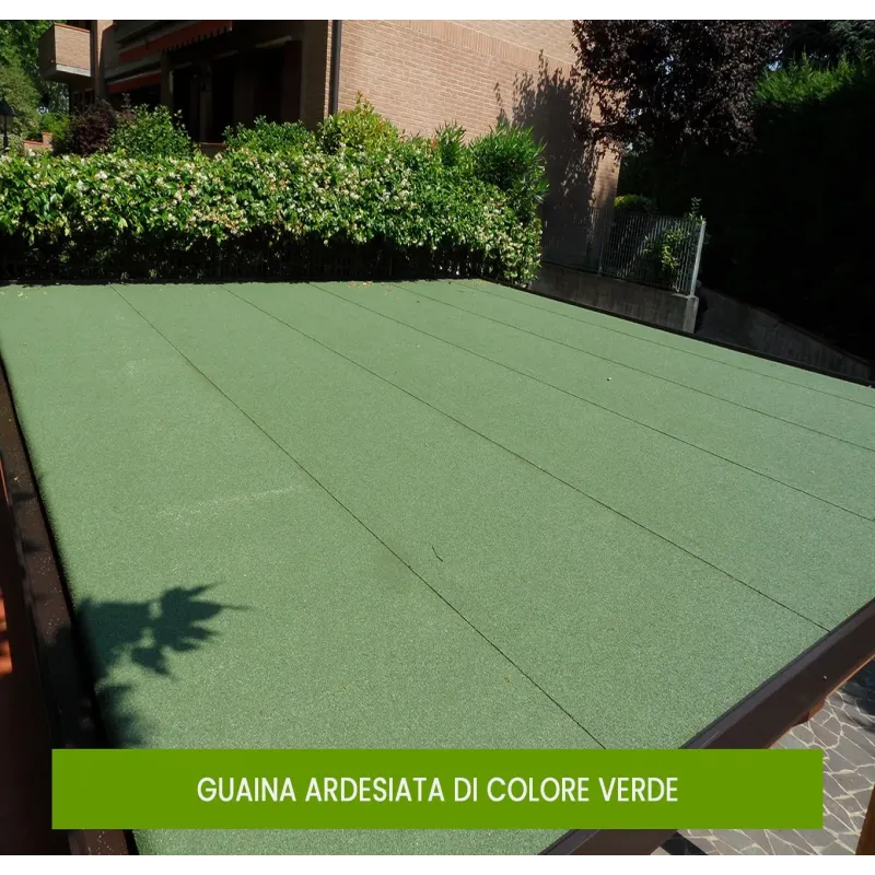 Guaina adesiva ardesiata verde  poliestere professionale carta catramata
