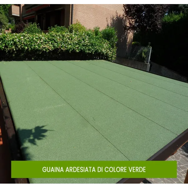 Guaina adesiva ardesiata verde  poliestere professionale carta catramata