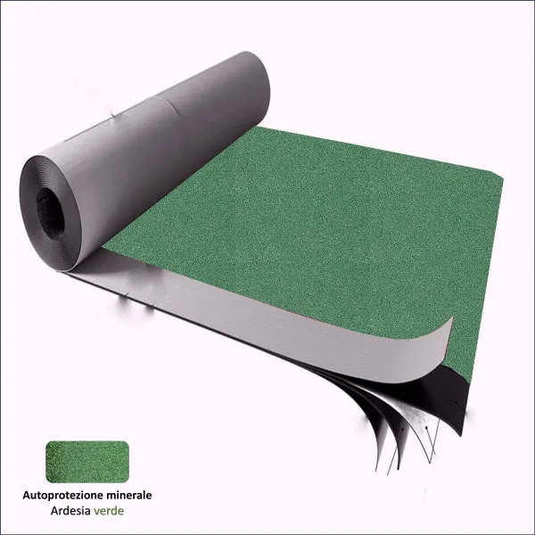 Guaina adesiva ardesiata verde  poliestere professionale carta catramata