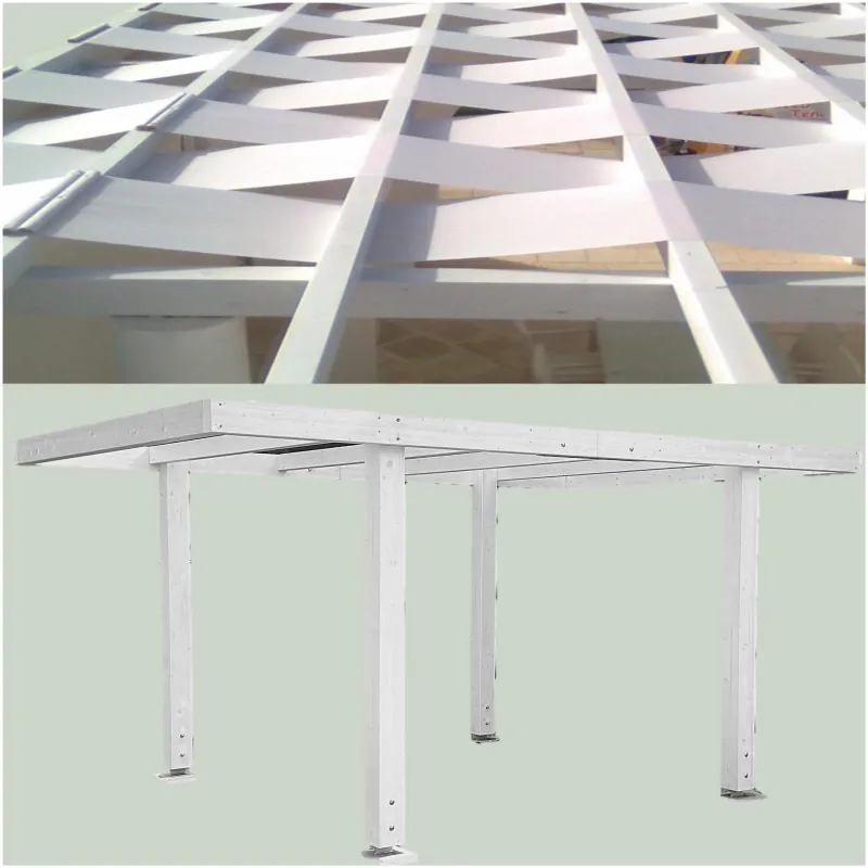 Pergola Gazebo Carport Auto e Moto da giardino In Legno Lamellare pesante