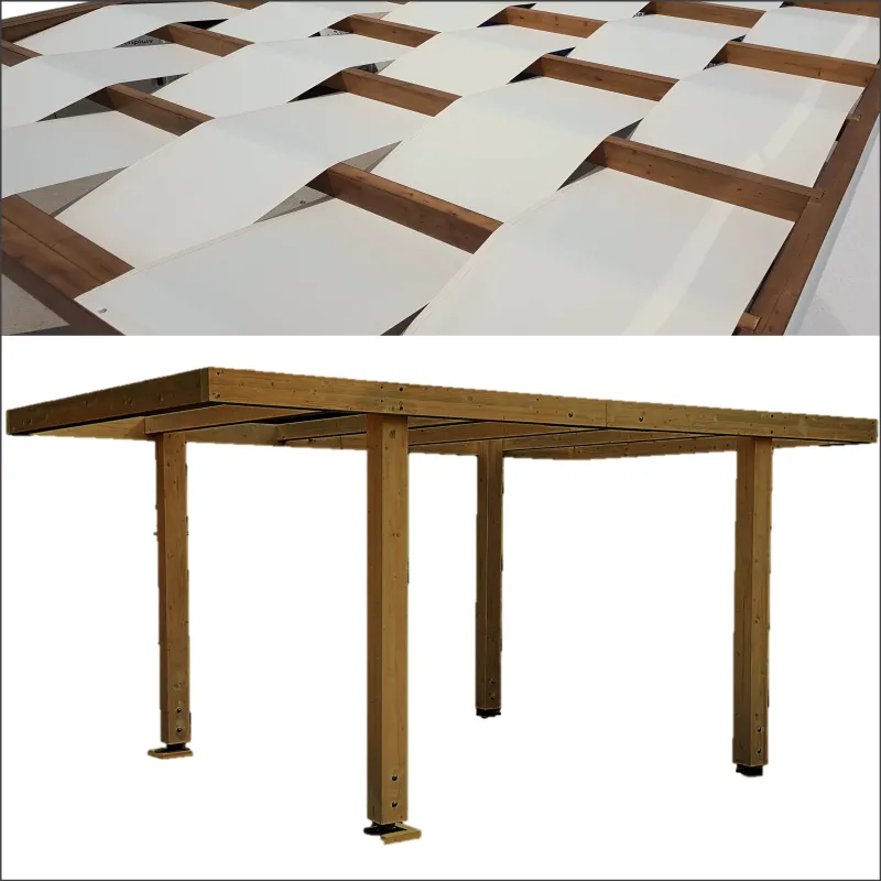 Pergola Gazebo Carport Auto e Moto da giardino In Legno Lamellare pesante