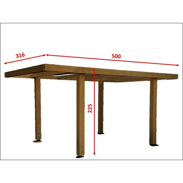 Pergola Gazebo Carport Auto e Moto da giardino In Legno Lamellare pesante