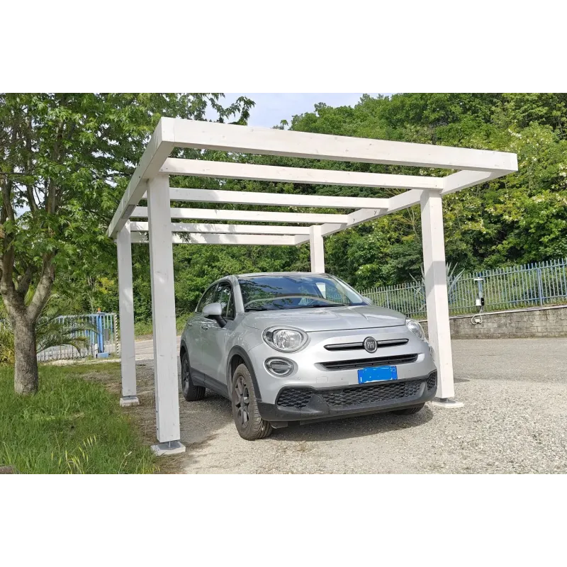 Pergola Gazebo Carport Auto e Moto da giardino In Legno Lamellare pesante