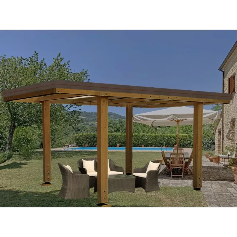 Pergola Gazebo Carport Auto e Moto da giardino In Legno Lamellare pesante