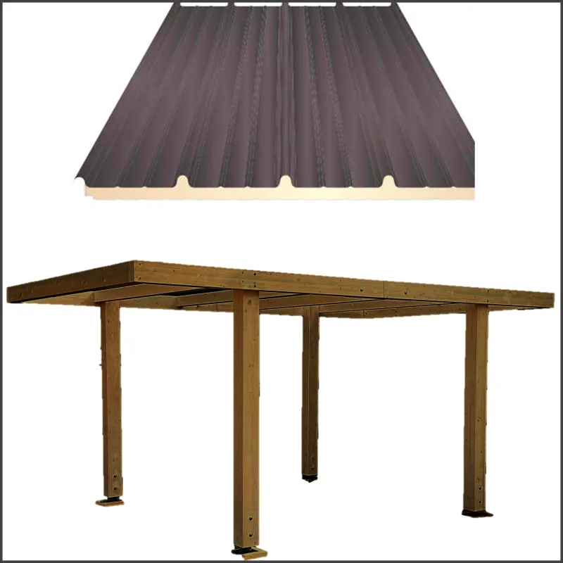 Pergola Gazebo Carport Auto e Moto da giardino In Legno Lamellare pesante