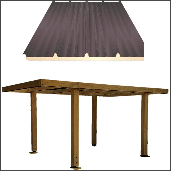 Pergola Gazebo Carport Auto e Moto da giardino In Legno Lamellare pesante