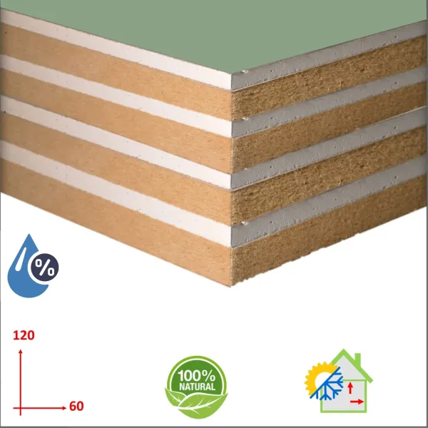Pannello fibra di legno e cartongesso