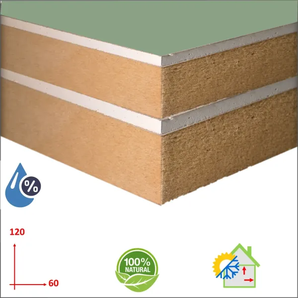 Pannello fibra di legno e cartongesso