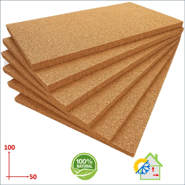 Pannelli in Sughero biondo spessori da 2 a 10 cm.  Qualità Superiore