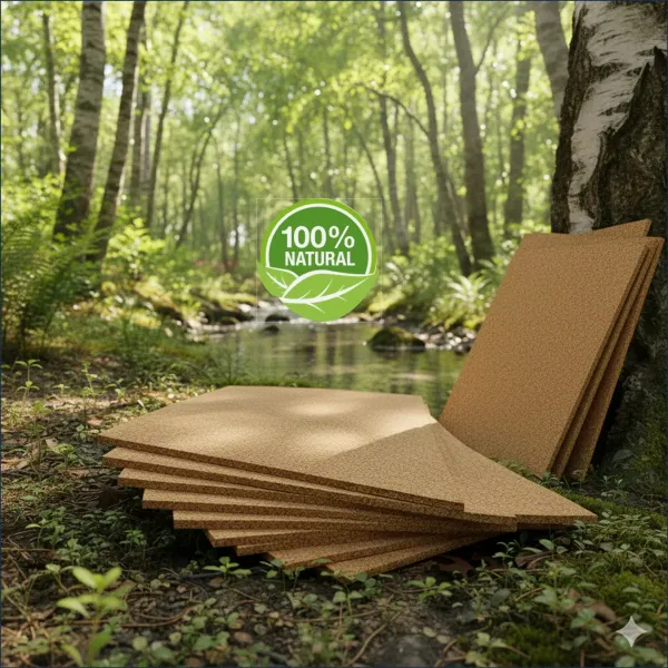 Pannello in Sughero biondo compresso spessore 1 cm. grana media costante