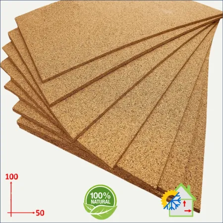 Pannello in Sughero biondo compresso spessore 1 cm. grana media costante