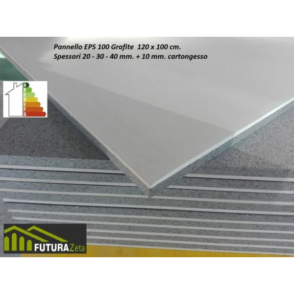 Rivestimento isolante interno Polistirene Grafite 30 mm. + cartongesso 10 mm.