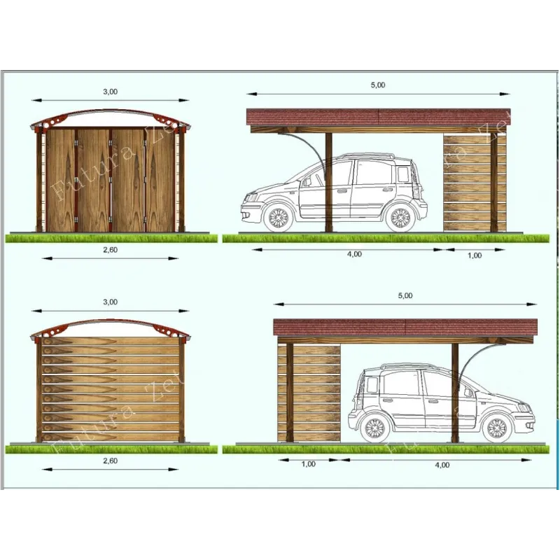 Carport Copertura Auto + Box Moto Attrezzi Legnaia