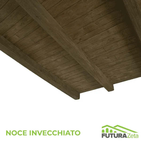 Soffitto/Controsoffitto Termico Estetico Arredamento – Legno Noce Antico
