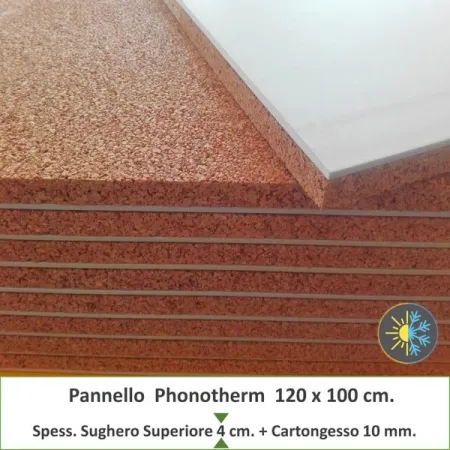 Pannello termico cappotto interno Sughero 40 mm. + Cartongesso 10 mm.