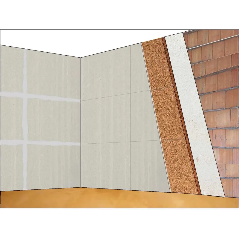 Pannello Cappotto Interno Termico Hydro 53 mm.- Sughero 40 mm. + Cartongesso 13 mm.