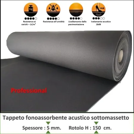 Materassino Tappetino Acustico fonoisolante sottomassetto