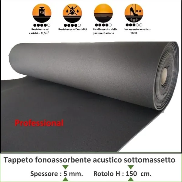 Materassino Tappetino Acustico fonoisolante sottomassetto